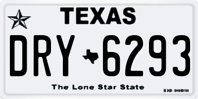 TX license plate DRY6293