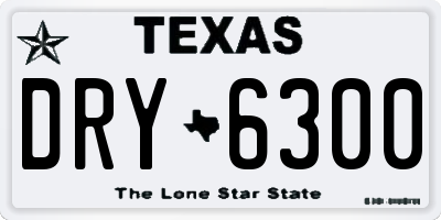 TX license plate DRY6300
