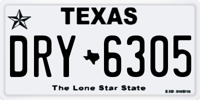 TX license plate DRY6305