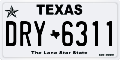 TX license plate DRY6311