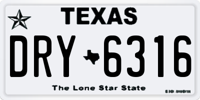 TX license plate DRY6316
