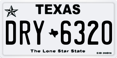 TX license plate DRY6320