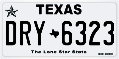 TX license plate DRY6323