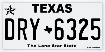 TX license plate DRY6325