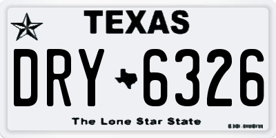 TX license plate DRY6326