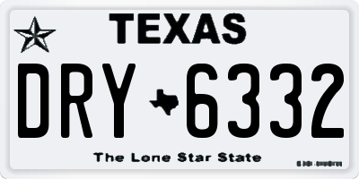 TX license plate DRY6332
