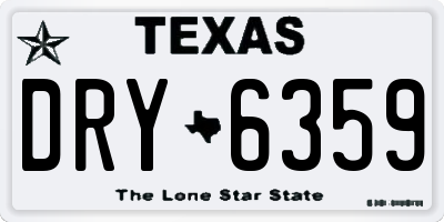 TX license plate DRY6359