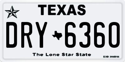 TX license plate DRY6360