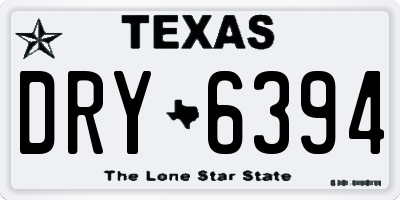 TX license plate DRY6394