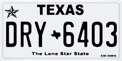 TX license plate DRY6403
