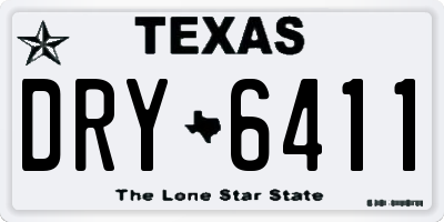 TX license plate DRY6411