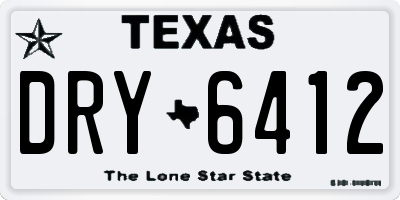 TX license plate DRY6412