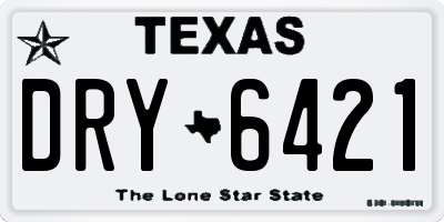 TX license plate DRY6421