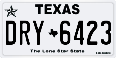 TX license plate DRY6423