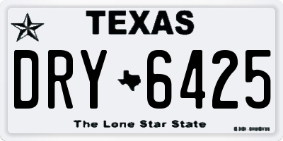 TX license plate DRY6425