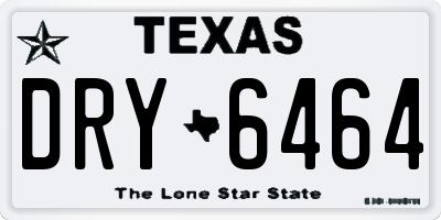 TX license plate DRY6464
