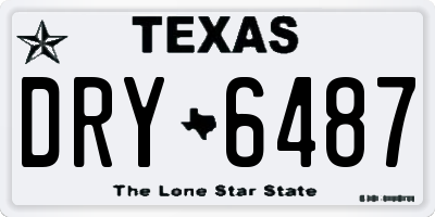 TX license plate DRY6487
