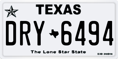 TX license plate DRY6494