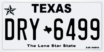 TX license plate DRY6499