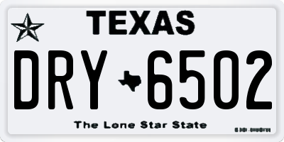 TX license plate DRY6502