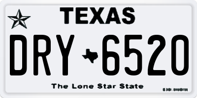 TX license plate DRY6520