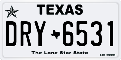 TX license plate DRY6531