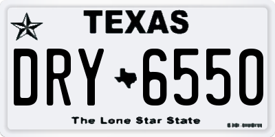 TX license plate DRY6550