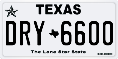 TX license plate DRY6600