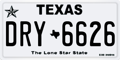 TX license plate DRY6626