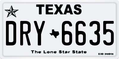 TX license plate DRY6635