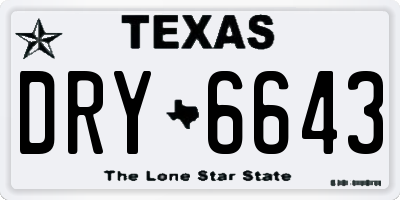 TX license plate DRY6643