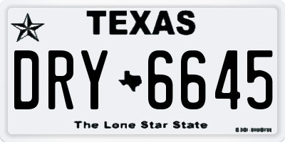 TX license plate DRY6645