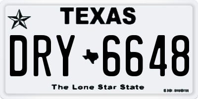 TX license plate DRY6648
