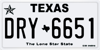 TX license plate DRY6651