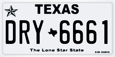 TX license plate DRY6661