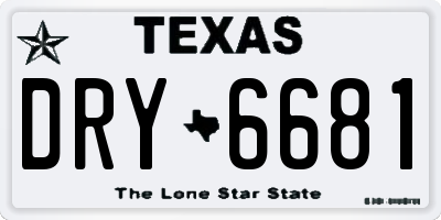 TX license plate DRY6681