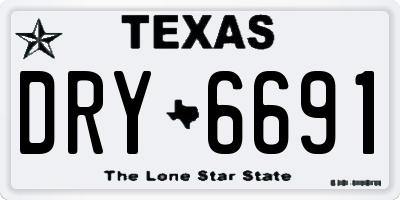 TX license plate DRY6691