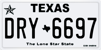TX license plate DRY6697