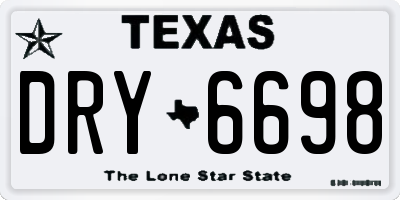 TX license plate DRY6698
