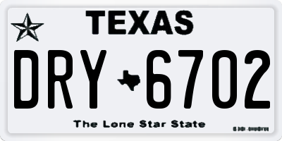 TX license plate DRY6702