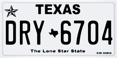 TX license plate DRY6704
