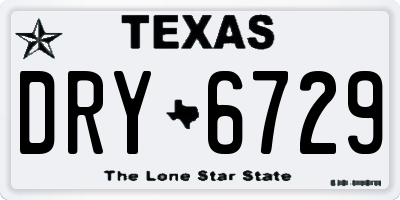TX license plate DRY6729