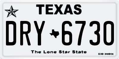 TX license plate DRY6730