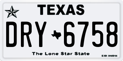 TX license plate DRY6758
