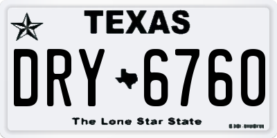 TX license plate DRY6760