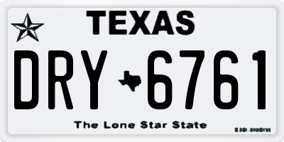 TX license plate DRY6761