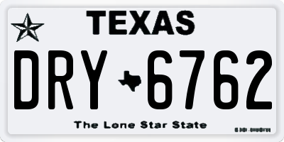 TX license plate DRY6762