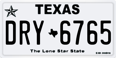 TX license plate DRY6765