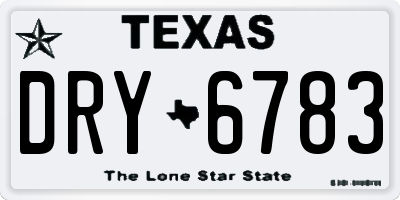 TX license plate DRY6783