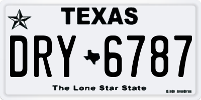 TX license plate DRY6787